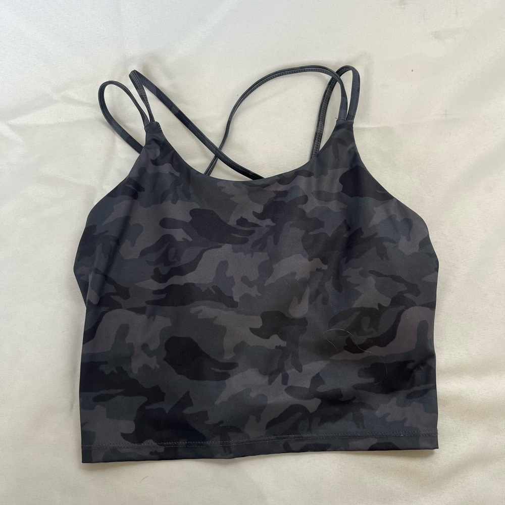 Charcoal grey camo athletic tank top